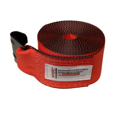 SANGLE DE TREUIL ROBUSTE DE 4" X 30' AVEC CROCHET PLAT (VTI)