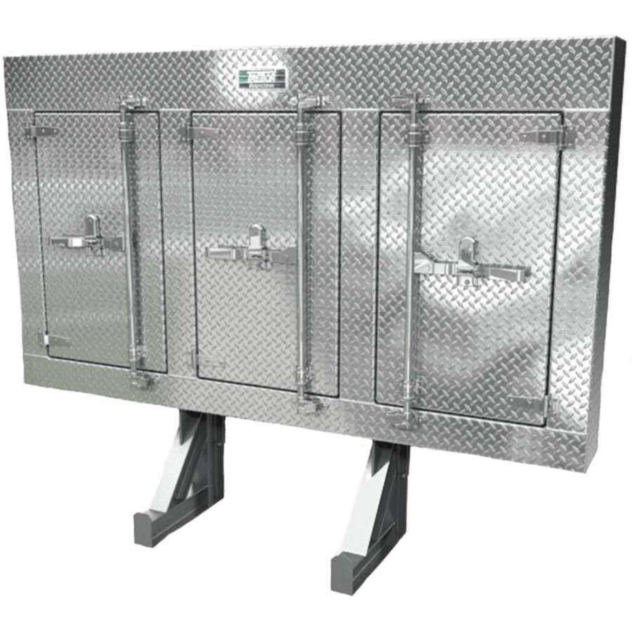 3 Door Checkerplate Headache Rack with Cam Locks