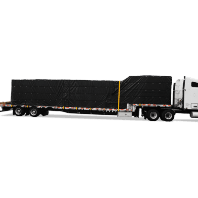 talu4psd four piece step deck lumber tarp set on load