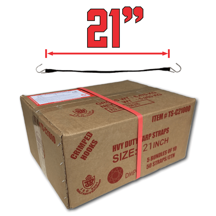 21" Rubber Straps - Box of 50